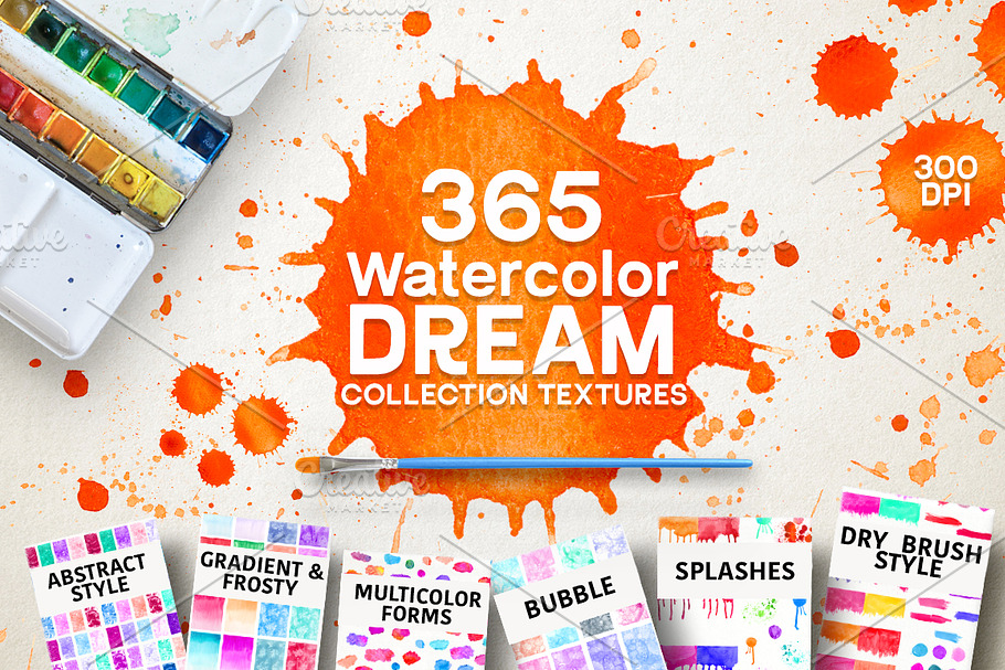 365 Watercolor Dream Textures in Textures - product preview 8
