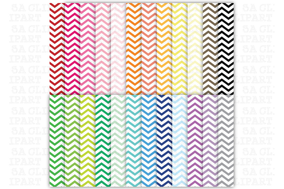24 Chevron Digital Papers Pack in Illustrations - product preview 8