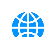 World globe simple blue icon