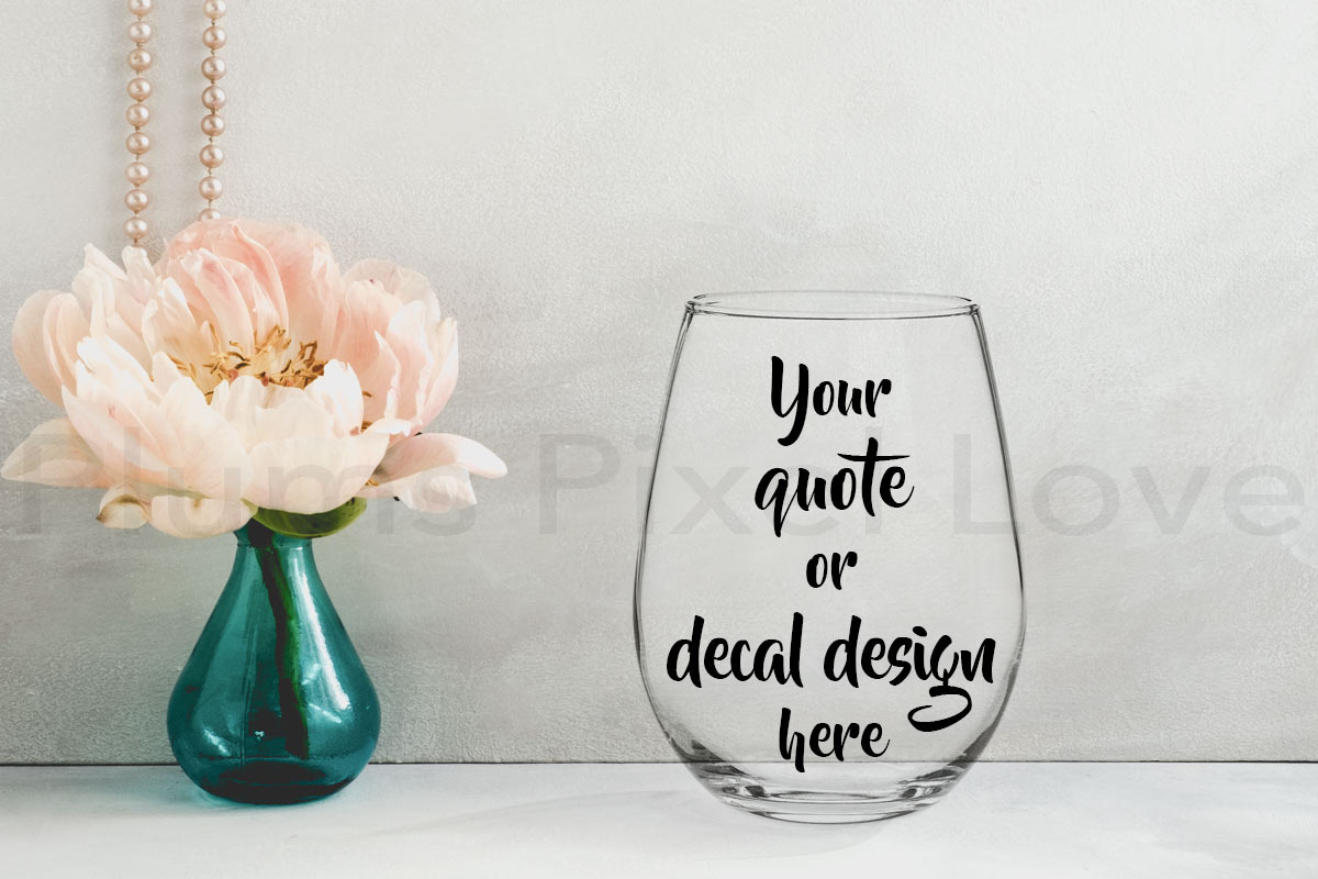 Pretty stemless wine glass mockup in Product Mockups - product preview 8
