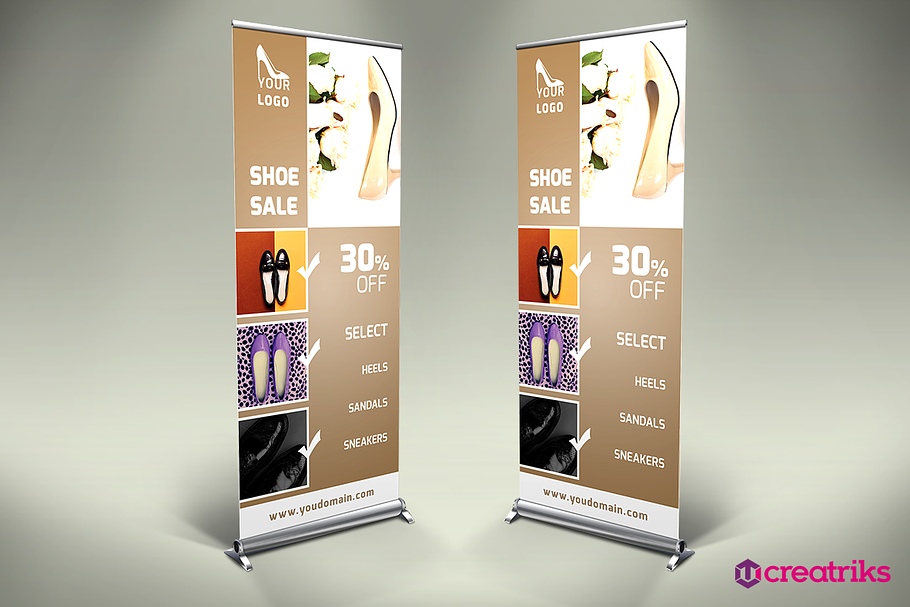 Shoes Shop Roll Up Banner in Presentation Templates - product preview 8