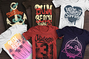 Beach T-shirt graphics set