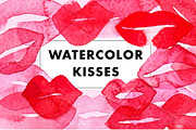 Watercolor lips & kisses