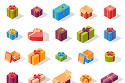 Gift icons and present boxes vector