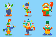 Vector clown characters 