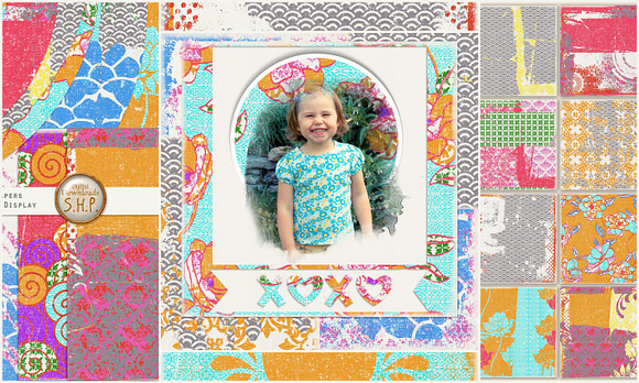 Happy Bright Scrappy Art Papers in Textures - product preview 1