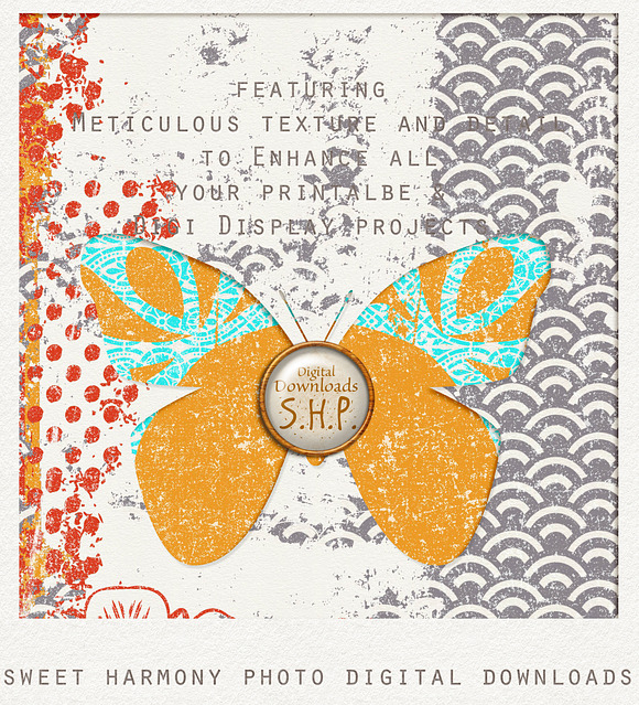 Happy Bright Scrappy Art Papers in Textures - product preview 2