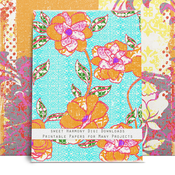 Happy Bright Scrappy Art Papers in Textures - product preview 3