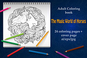 Coloring book: Magic world of horses