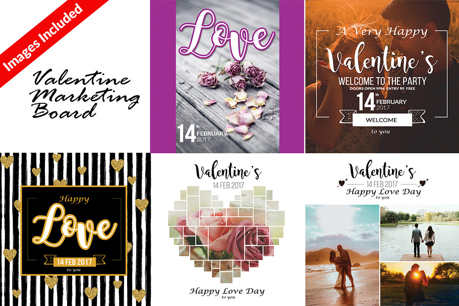 5 Valentine Marketing Board & Cards