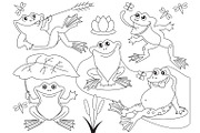 Vector Frogs Set
