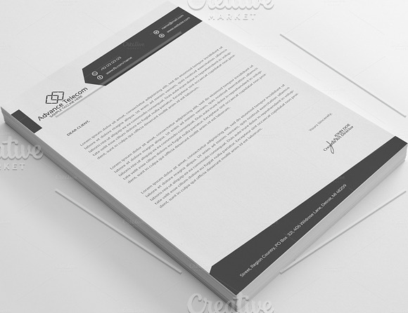 Advance Telecom Letter Head in Stationery Templates - product preview 1