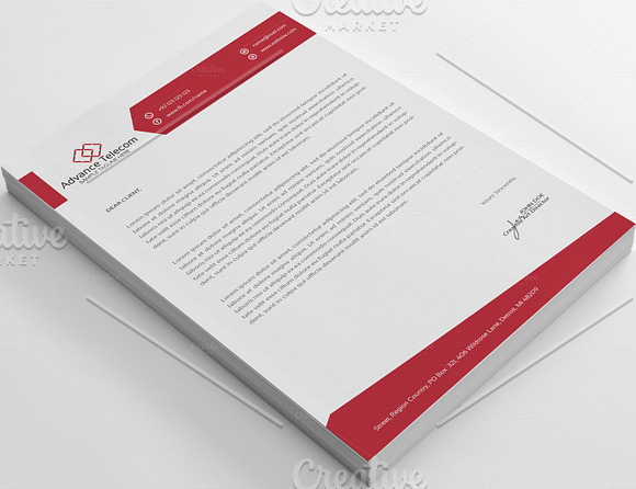 Advance Telecom Letter Head in Stationery Templates - product preview 2