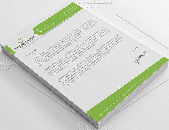 Advance Telecom Letter Head in Stationery Templates - product preview 4