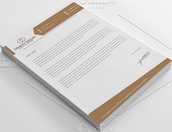 Advance Telecom Letter Head in Stationery Templates - product preview 5