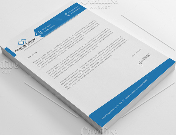 Advance Telecom Letter Head in Stationery Templates - product preview 6
