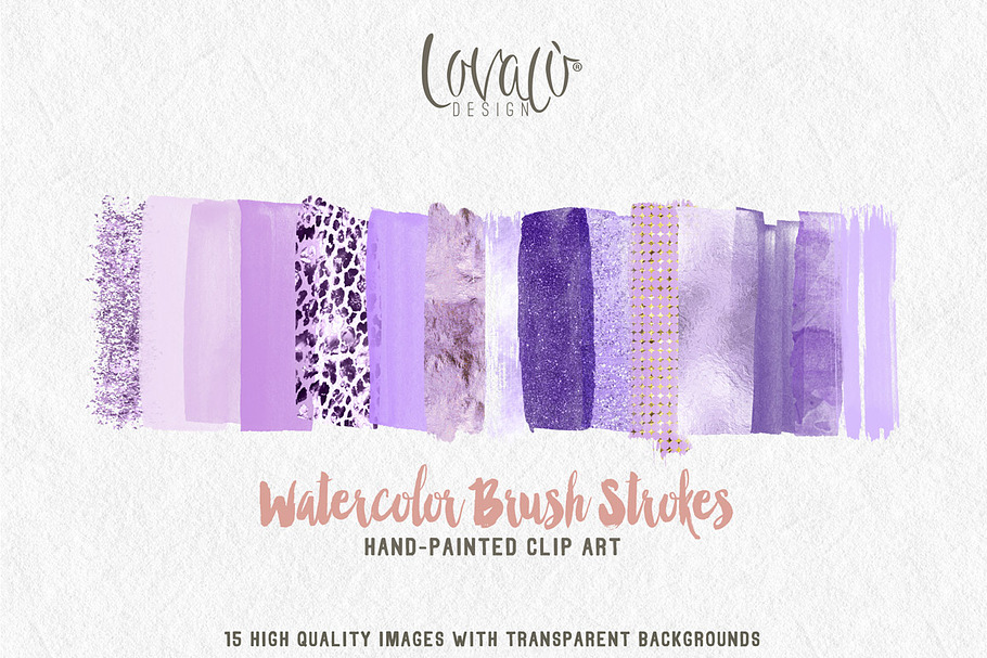 Lilac Brush Strokes Clipart in Textures - product preview 8