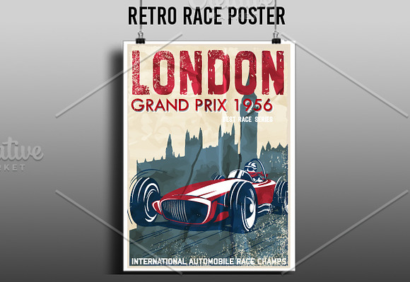 Retro race posters in Illustrations - product preview 2