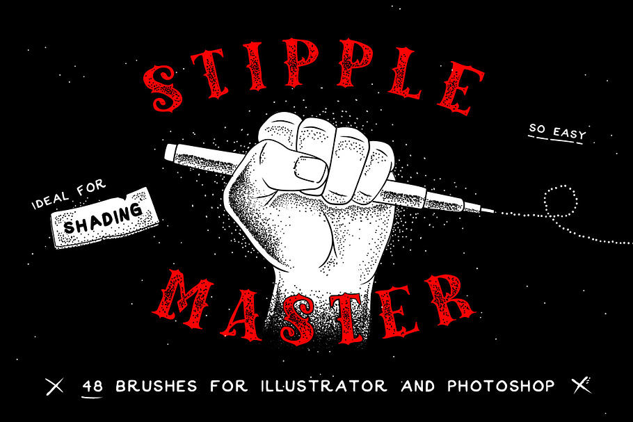Stipple Master AI & PS Brushes in Photoshop Brushes - product preview 8