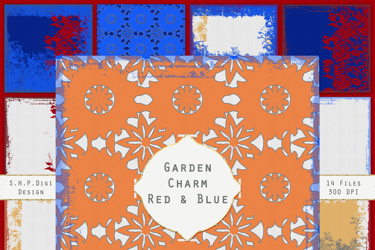 Garden Papers Red & Blue in Textures - product preview 8