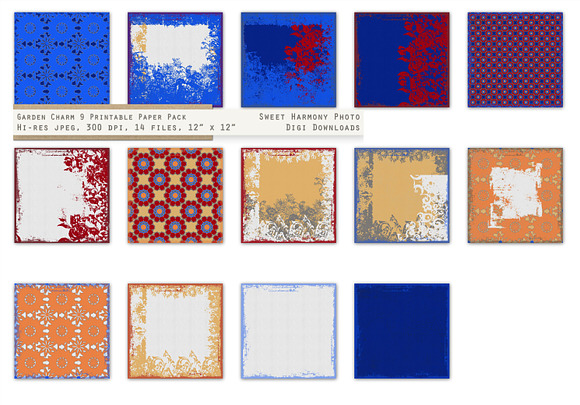 Garden Papers Red & Blue in Textures - product preview 5