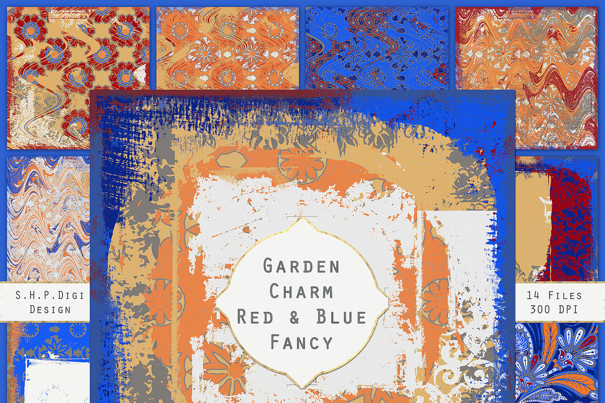 Garden Papers Red & Blue Fancy in Patterns - product preview 8