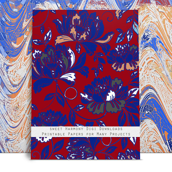 Garden Papers Red & Blue Fancy in Patterns - product preview 3