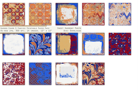 Garden Papers Red & Blue Fancy in Patterns - product preview 5