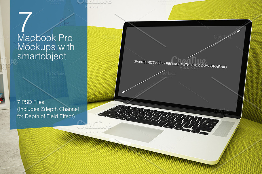 Macbook Mockup - 7 poses - Vol.2 in Mobile & Web Mockups - product preview 8