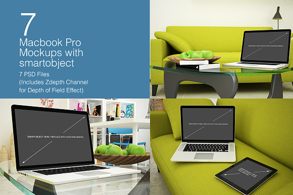 Macbook Mockup - 7 poses - Vol.2 in Mobile & Web Mockups - product preview 2