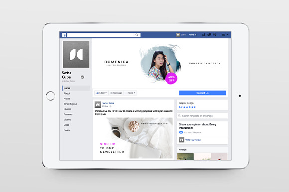 Purple facebook pack in Facebook Templates - product preview 3