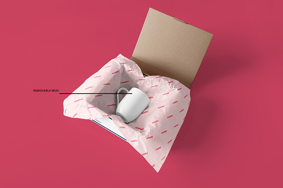Mailing Box & Wrapping Paper Mockup in Product Mockups - product preview 2