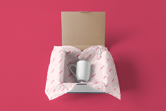 Mailing Box & Wrapping Paper Mockup in Product Mockups - product preview 3