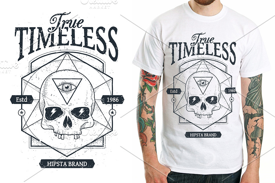 True Timeless #2 | Vector Skull in Illustrations - product preview 8