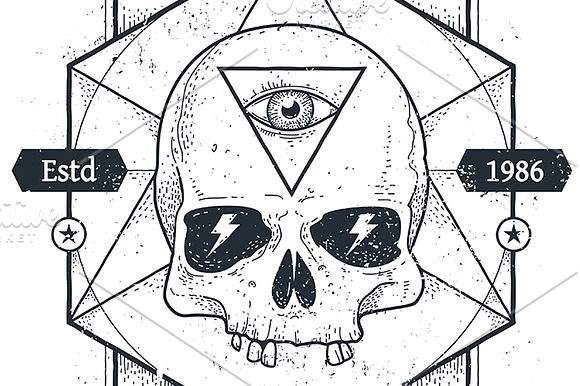 True Timeless #2 | Vector Skull in Illustrations - product preview 1