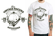 Vintage Racer | Vector Dotwork Skull