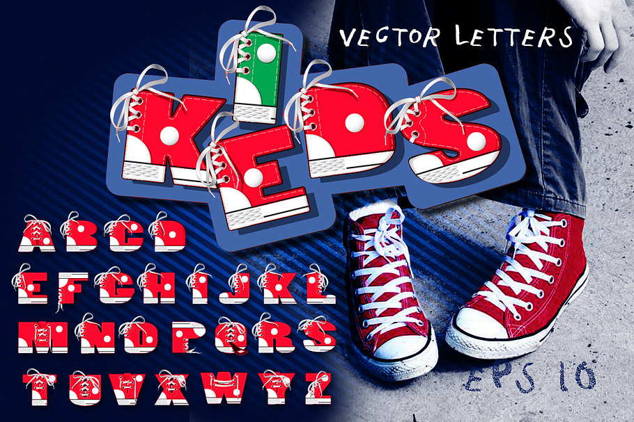 Vector keds alphabet in Objects - product preview 8