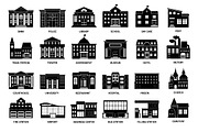 Government building black icons