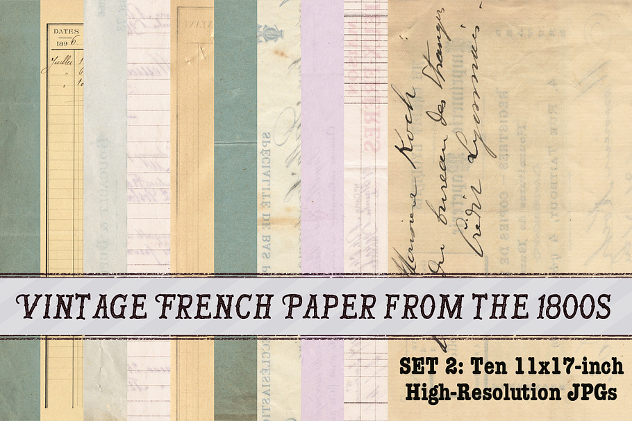 10 Vintage French Papers Pack