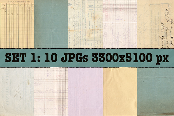 10 Vintage French Papers Pack in Textures - product preview 1