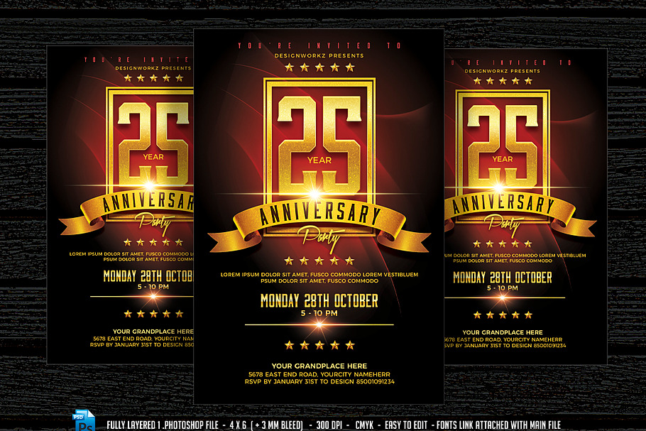 Anniversary Party Flyer in Flyer Templates - product preview 8