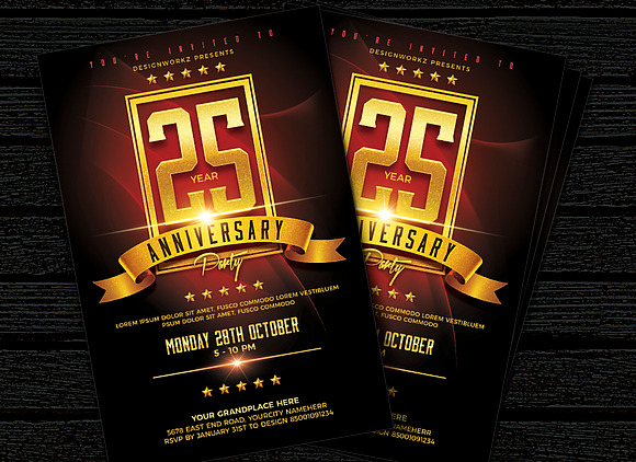 Anniversary Party Flyer in Flyer Templates - product preview 1