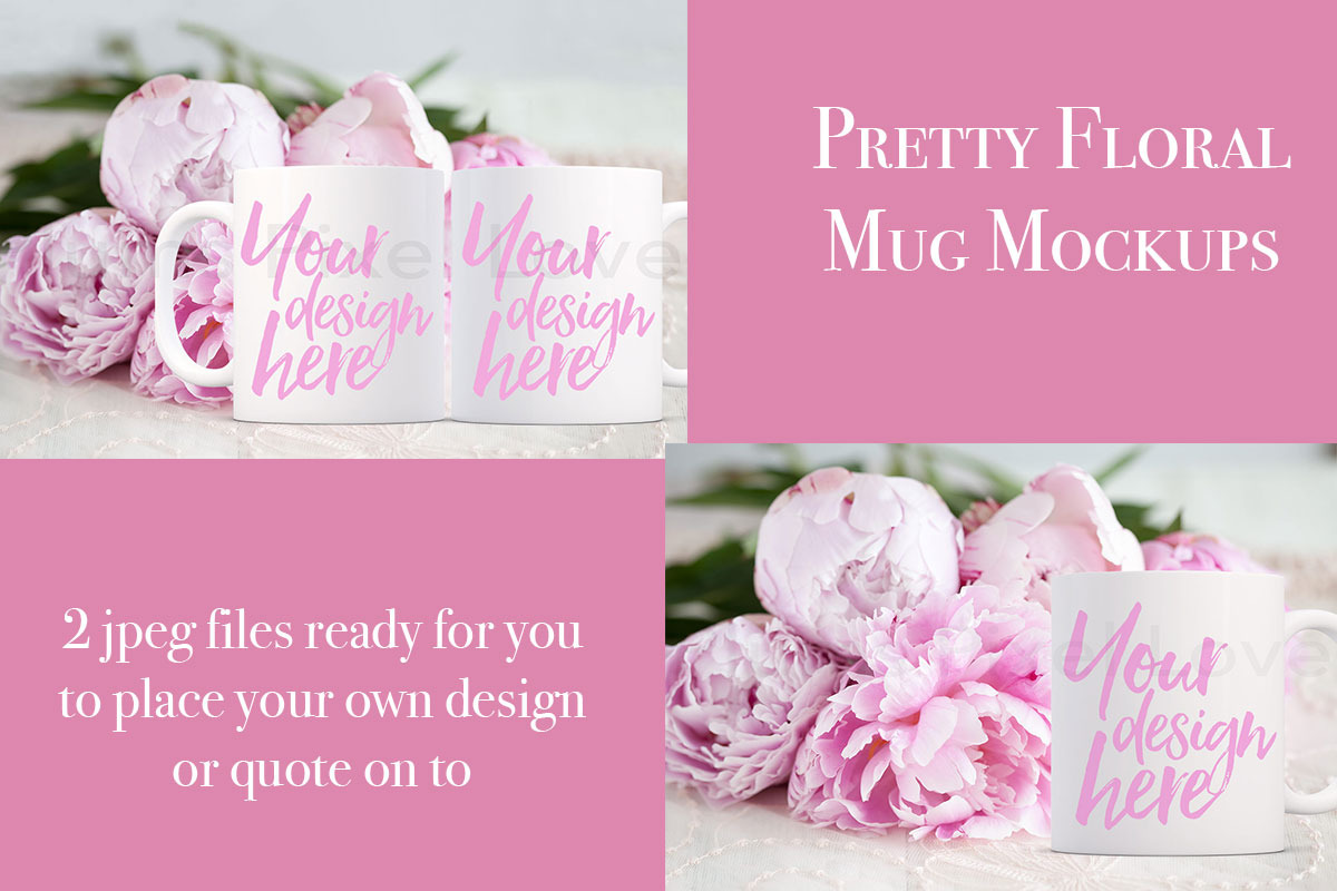 2 Pretty floral styled mug mockups in Graphics - product preview 8