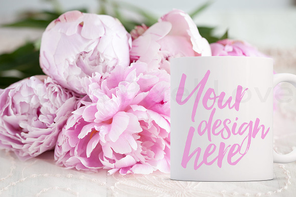 2 Pretty floral styled mug mockups in Graphics - product preview 1