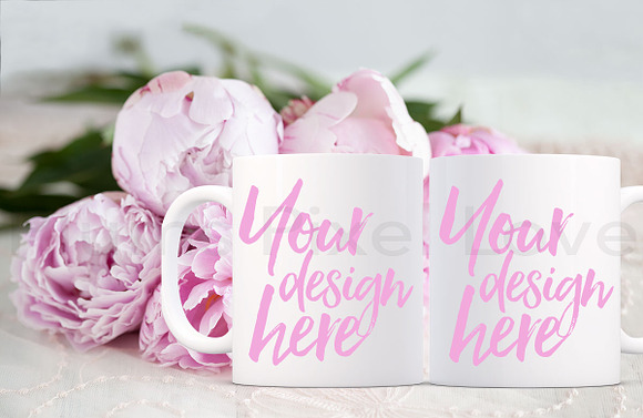 2 Pretty floral styled mug mockups in Graphics - product preview 2