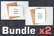 Bundle x2 basic card A6 mockups PSD