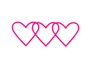 Heart icons pink color vector