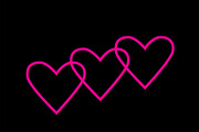 Heart icons pink Valentine's