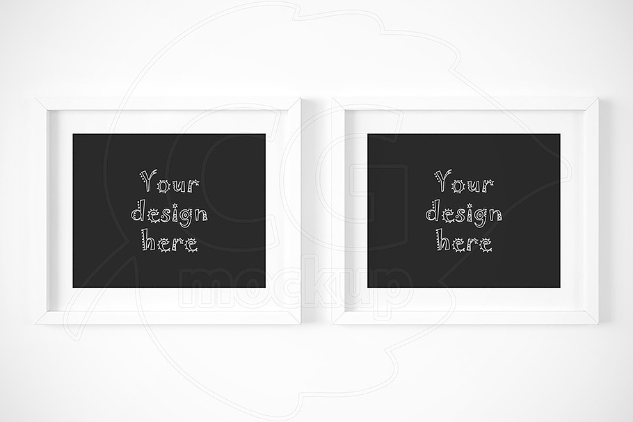 Set x2 white frame with matt mockup in Print Mockups - product preview 8
