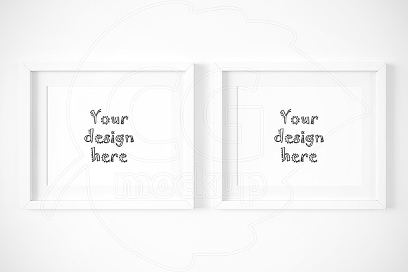 Set x2 white frame with matt mockup in Print Mockups - product preview 1